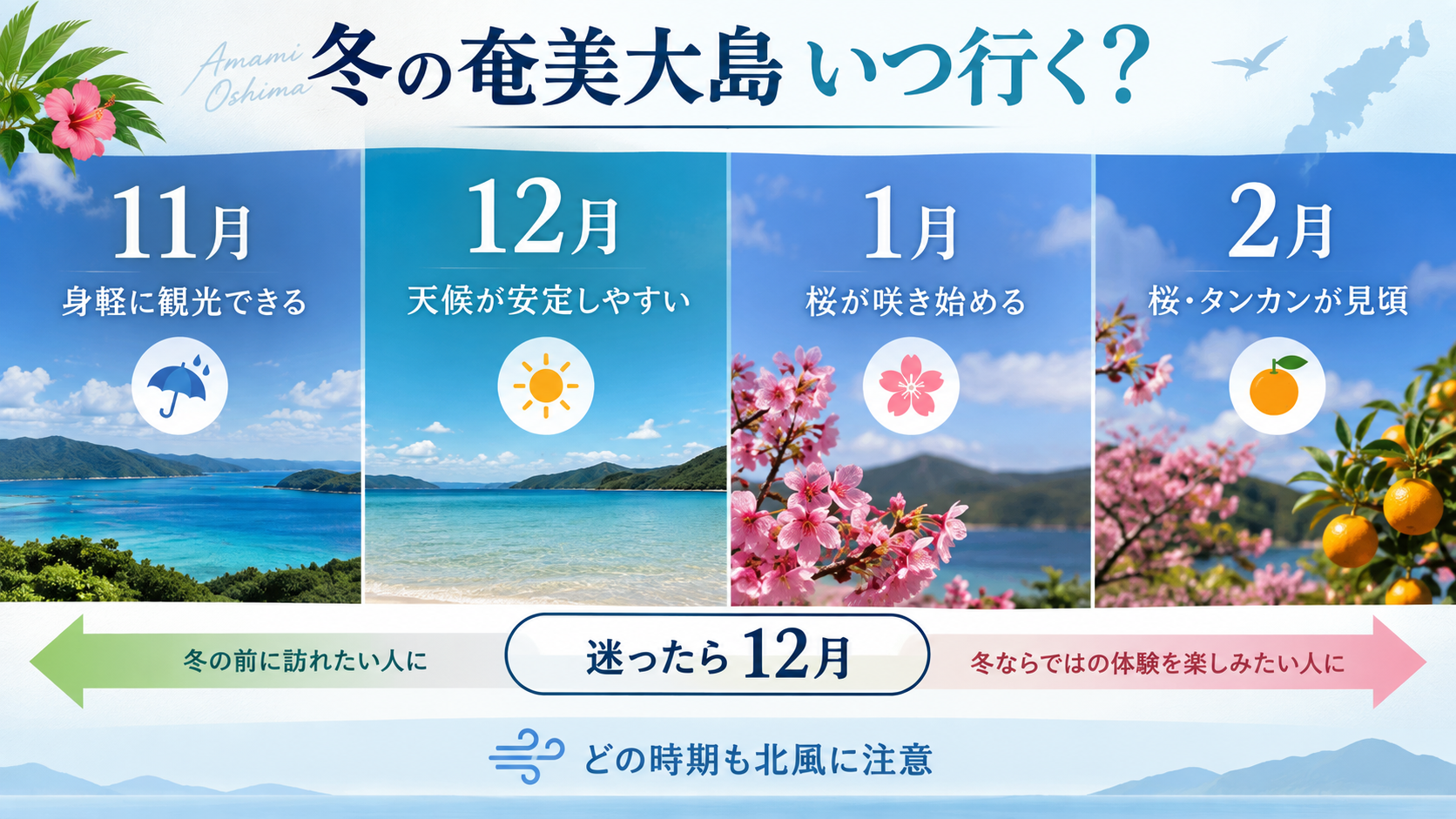 【月別】11月〜2月、何が楽しめて何に注意すべきか